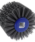 Premium Nylon Buffing Wheel For Wood Doors And Furniture With 60 Grit Grit Polisher showing black abrasive fibers for polishing.
