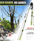 Heavy Duty Extendable Branch Loppers For Pruning 25 To 44 Inch Reach showcased against tree with telescopic handle extension visualization