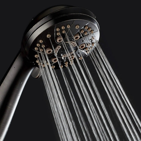 High Pressure Handheld Shower Head With 6 Settings Extra Long 6 Foot Hose And Bracket Anti Clog Nozzles Oil Rubbed Bronze Finish