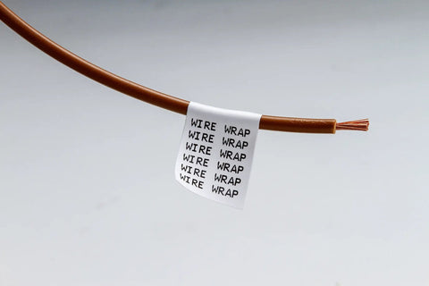 Nylon Label Tape for General ID and Wire Marking Black on White.75 Inch by 16 Feet Durable B 499 Cloth With Permanent Adhesive For M210 M210-LAB M211 BMP21-PLUS BMP21-LAB Printers Autoclavable Freezer Ready applied to brown wire wrap