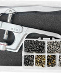 Leather Rivet Kit With Pliers Pro Grade 6mm Copper Tubular Rivets, 180 Sets In 3 Colors in clear box