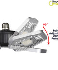 Beyond Bright LED Ultra Bright Garage Light With Three Adjustable Panels For A Brighter Garage Or Shop, side view of panels at 90° angle