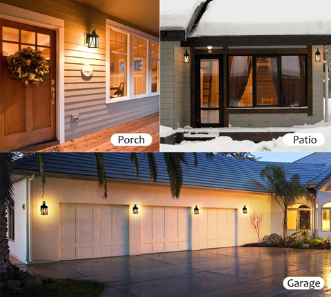 Motion Sensor Outdoor Wall Lantern With Dual Bright Modes For Entryway Porch Balcony Or Garage, E26 Filament LED Bulb Included, Oil Rubbed Bronze Finish, Weatherproof Outdoor Lighting