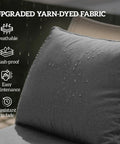 Close-up of Fade Resistant Outdoor Chair Cushions Set Of 4, 24x24 Deep Seat Patio Cushions in gray with water droplets.