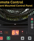 Heavy Duty 240V Electric Forced Air Heater With Wireless Remote Control 12800 BTU Portable Garage Workshop Space Warmer control panel displaying temperature.