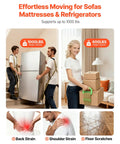 Heavy Duty Two Person Moving Straps With Adjustable Shoulder Harness And Beefy Steel Buckles For Hassle Free Hauling Of Furniture Mattresses And Appliances Without Wrecking Your Back, two people moving a fridge on stairs.