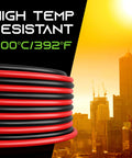 12 Gauge Bonded Silicone Wire 100 Ft Black Red 2 Conductor Hookup Cable shown with high temperature resistance feature