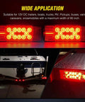 Two Pack Submersible Rectangular LED Stop Tail Turn Signal Side Marker Lights For 12V RVs Trucks Trailers Boats Marine Use Kit