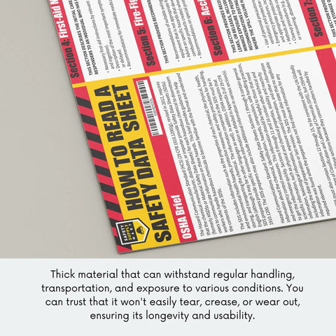Must-Have SDS MSDS Safety Data Sheet Poster For Reading SDS In The Workplace No Brainer 24 By 33 Inch UV Coated Paper 2 Pack