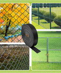 Chain Link Fence Privacy Tape 164 Ft By 6 In PVC Slats Privacy Screen With 150 Snap Fasteners And Punch Tool