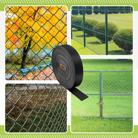 Chain Link Fence Privacy Tape 164 Ft By 6 In PVC Slats Privacy Screen With 150 Snap Fasteners And Punch Tool