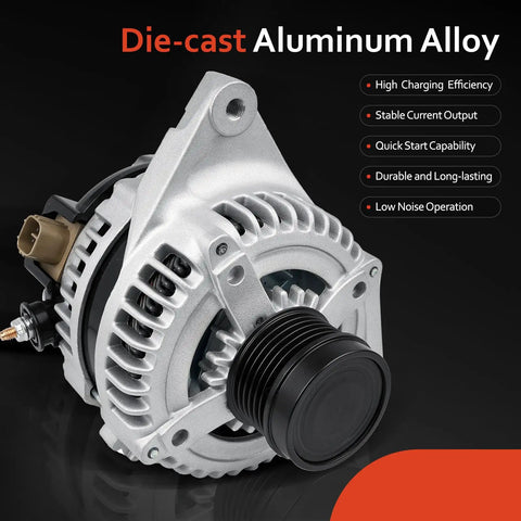 Front view of Alternator Replacement 2.5L For 2012 2015 Toyota Camry 2.5L RAV4 2009 2012 Scion tC 2011 2016 12V CW Rotation Plug And Play
