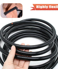 Flexible Silicone Vacuum Hose Three Eighth Inch Inner Diameter Ten Millimeter Ten Foot Long For Auto Use Black Heavy Duty