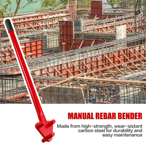 Essential Manual Rebar Bender Tool With Anti Slip Design For Heavy Duty Steel Bending And Construction Projects on job site.