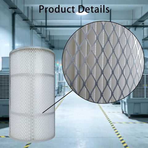 Heavy Duty Dust Collector Filter Cartridge With Outer Mesh 12.6 Inch Opening And 23.62 Inch Height in industrial setting