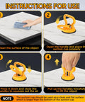 Instructions for Heavy Duty Glass Suction Cup Lifter With Handle For Tile Marble Granite 30 Lb Load Vacuum Lifter