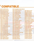 List of compatible vehicles for 25 Piece Set Of Righteous Front Bumper Specialty Nuts And Fender Liner Panel Clips.