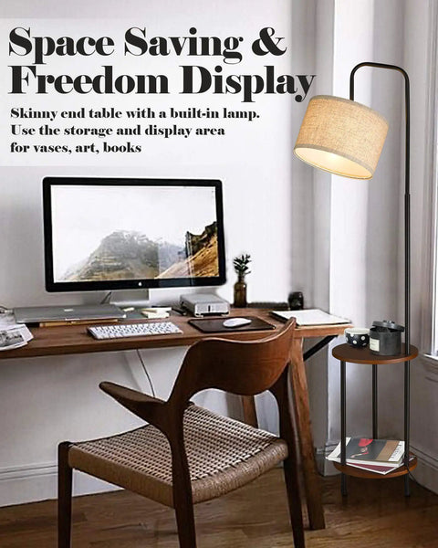 Modern Floor Lamp in Brown Finish with Antique Style, Sturdy Steel Stand, Soft Warm Glow, Dimmable Option, Easy Install, Perfect Cozy Vibe for Living Room, Bedroom, or Hallway