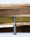 SpeTool spiral router bit, up-cut, 3/8 in diameter, 1/2 in shank, solid carbide for wood carving front view
