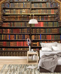 Self Adhesive Peel And Stick Wallpaper PVC Print Wall Mural Old Library Look Removable Wall Decal For Living Room multicolor
