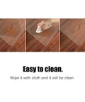 Clear Office Chair Mat 36x48 Inches With Lip Heavy Duty PVC Floor Protector For Hardwood Floors showing easy cleaning process