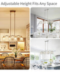 Crystal Chandelier Four Light Linear Raindrop Pendant Ceiling Light With Nickel Finish in dining room and kitchen island