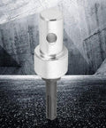 Round Shank Drill Adapter For Quick Chuck Heavy Duty Metal Arbor For Earth Auger And Ice Drill Conversions Cordless And Hammer Drill Compatible Workhorse Beefy Build Easy Install Durable Connection For Drill Bit Swaps And Accessories, metallic view on concrete background