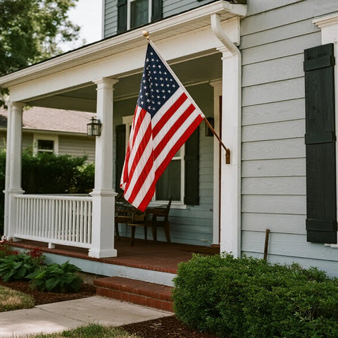 Heavy Duty 3x5 Foot Outdoor US Flag With Embroidered Stars And Sewn Stripes Durable 210D Polyester For All Weather Use Brass Grommets