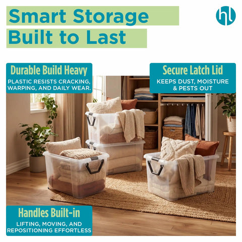 Hella Spacious Thirty Two Gallon Wheeled Storage Totes With Clear Plastic Rolling Bins And Lock Tight Lids For Effortless Moving Loads Smart Garage Makeover And Playroom Stash Setup Four Pack Bundle in a cozy room.