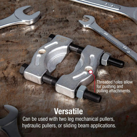 Beefy Bearing Separator and Splitter Tool for Stubborn Bearings, One Eighth Inch to Two Inch Range, alloy steel with threaded holes