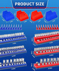 Magnetic Socket Organizer Set 8 Piece With Six Socket Trays And Two Wrench Racks Keeps Your Metric And SAE Sockets And Wrenches Sorted