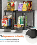 Heavy Duty Pull Out Under Sink Organizer Drawers Set Of Two Black Gliding Kitchen Cabinet Storage Carts For Bathroom Vanity Organization With Anti Slip Base And Steel Frame To Handle Any Mess Without A Sweat featuring stable suction cups.