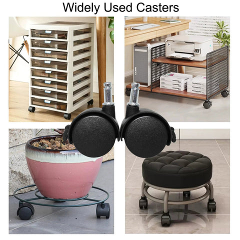 4 Pack 1.5 Inch Swivel Caster Wheels With Circlip Stem M8x20mm And Lockable Brakes for furniture and storage units