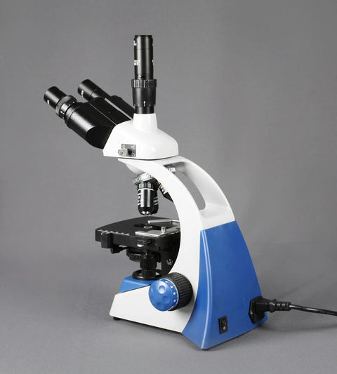 Lab Workhorse Triocular Compound Microscope With 40x To 1000x Magnification LED Illumination Coaxial Coarse And Fine Focus