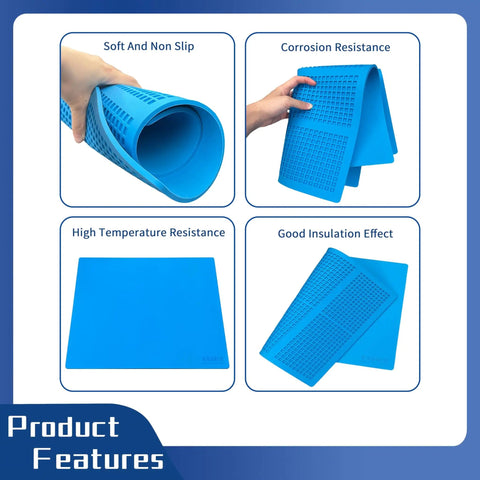 Product features of Premium Silicone Soldering Work Mat Heat Resistant Up To 920F Large 19.8 X 13.8 Inches Protective Electronics Repair Station