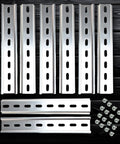 DIN Rail Slotted Aluminum 8 Inch Length By 35mm Width For Mounting Relays Contactors Circuit Breakers And Terminal Blocks RoHS Compliant Includes 16 Size 10 Stainless Steel Screws