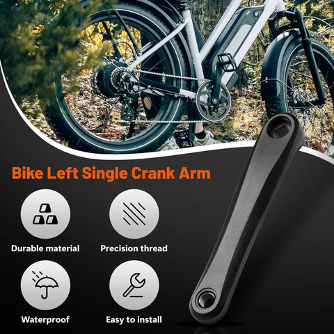 Left Aluminum Alloy E Bike Crank Arm for BBS Motor Single Chain Crank Replacement Part for Electric Bicycle image