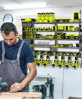 Heavy Duty Five Layer Power Tool Organizer Wall Mount With Eight Drill Holders And Cordless Tool Hanger Storage Rack for workshop