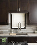 Solid Core Kitchen Cabinet Pulls 10 Pack Heavy Duty Stainless Steel Handles For Cabinets Doors And Dressers Three And Three Quarters Inch Hole Center Luxe Skylight Collection Top Shelf Hardware on dark wood kitchen cabinets.