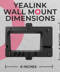 Yealink wall mount bracket dimensions showing 6-inch size, designed for secure installation of Badass Hold VoIP Desk Phone.