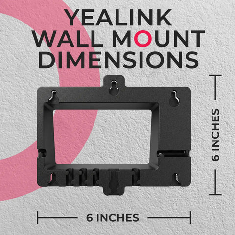 Yealink wall mount bracket dimensions showing 6-inch size, designed for secure installation of Badass Hold VoIP Desk Phone.
