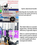 Detailed view of the spoke adjustment handle on Fast Track Automatic Desktop Conveyor Round Bottle Labeler for precise labeling.