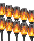 Solar Torch Lights With A Lit Flickering Flame Effect Outdoor Pathway Lights IP65 Waterproof For Garden Patio Yard Landscape Lanterns Auto On Off 10 Pack Easy Install Holiday Christmas Decor