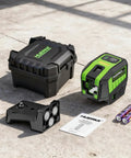 Self Leveling Laser Level With Plus Mode And Dual Line Plus 2 Plumb Dots, 360 Degree Magnetic Base, 98 To 165 Feet Range