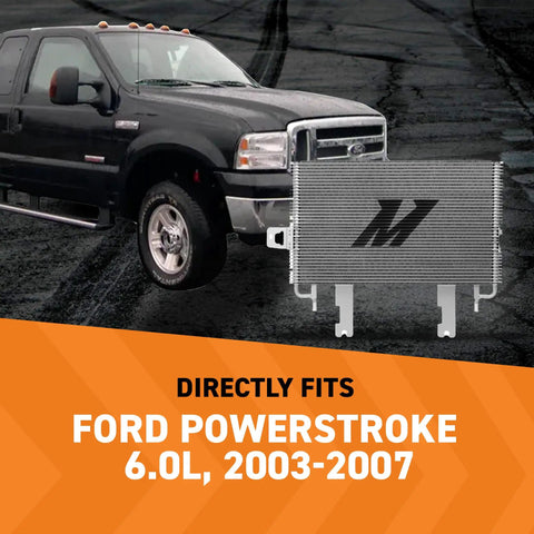 Beefy Transmission Cooler For Ford Powerstroke 6.0L 2003 To 2007 With 37 Row Stacked Plate Core Aluminum CNC Machined Heavy Duty Cooling