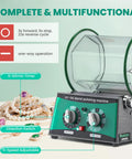 Barrel Polishing Machine for Jewelry and Small Parts, 3 Kg 6.6 Lb Tumbler With 5 Stage Speed Control and Time Settings
