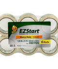 EZ Start Clear Packing Tape Refills For Shipping Moving And Storage 6 Rolls 1.88 Inch By 55 Yards Quiet Easy Start Tape