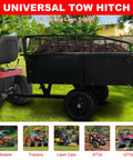 Dump Cart For Yard Work With 15 Cu Ft Steel Utility Trailer Removable Sides Foot Operated Dump And All Terrain Tires