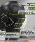 Side view of Reusable Dust Mask With 360 Degree Seal And MNL Material For Dust Pollen Welding Construction Sanding Woodworking And Yard Work Breathable Six Filter Face Mask highlighting ear loop design.