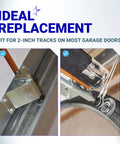 2-Pack 1.8 Inch Steel Garage Door Rollers With 7 Inch Stem, installed on standard 2 inch track doors, shown in action
